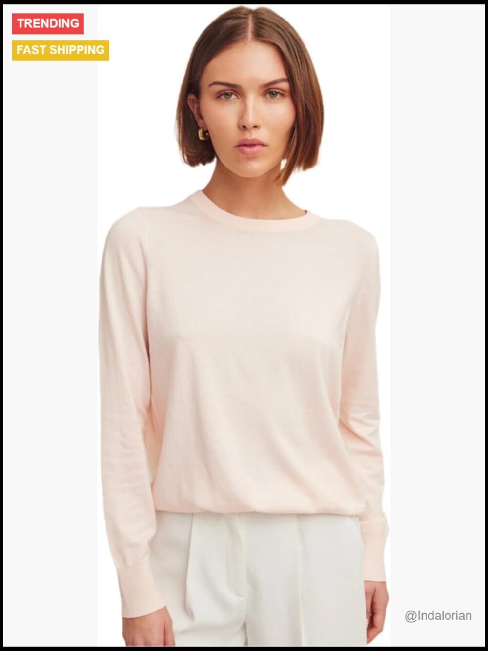 Cotton Cashmere Crewneck Sweater, Relaxed Fit, Luxury Knitwear